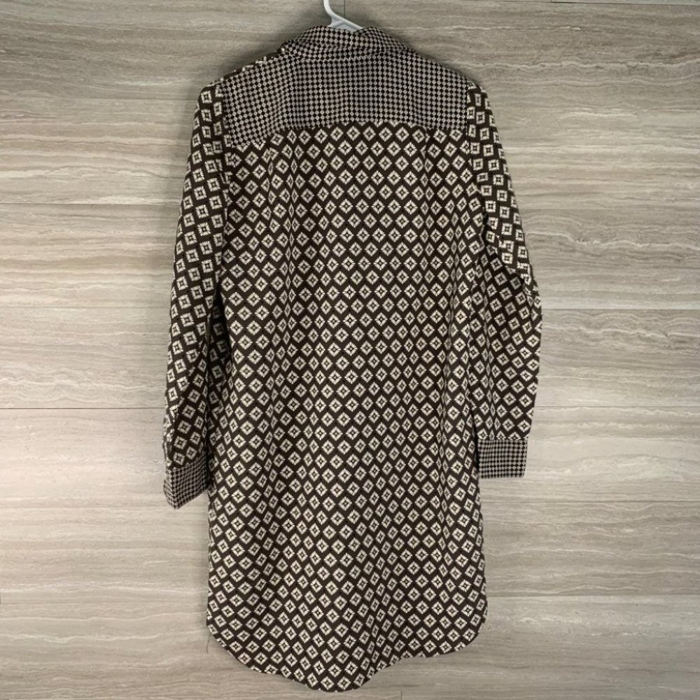 Women’s LOFT Geometric Patterned Button Down Tunic Dress - Picture 8 of 8